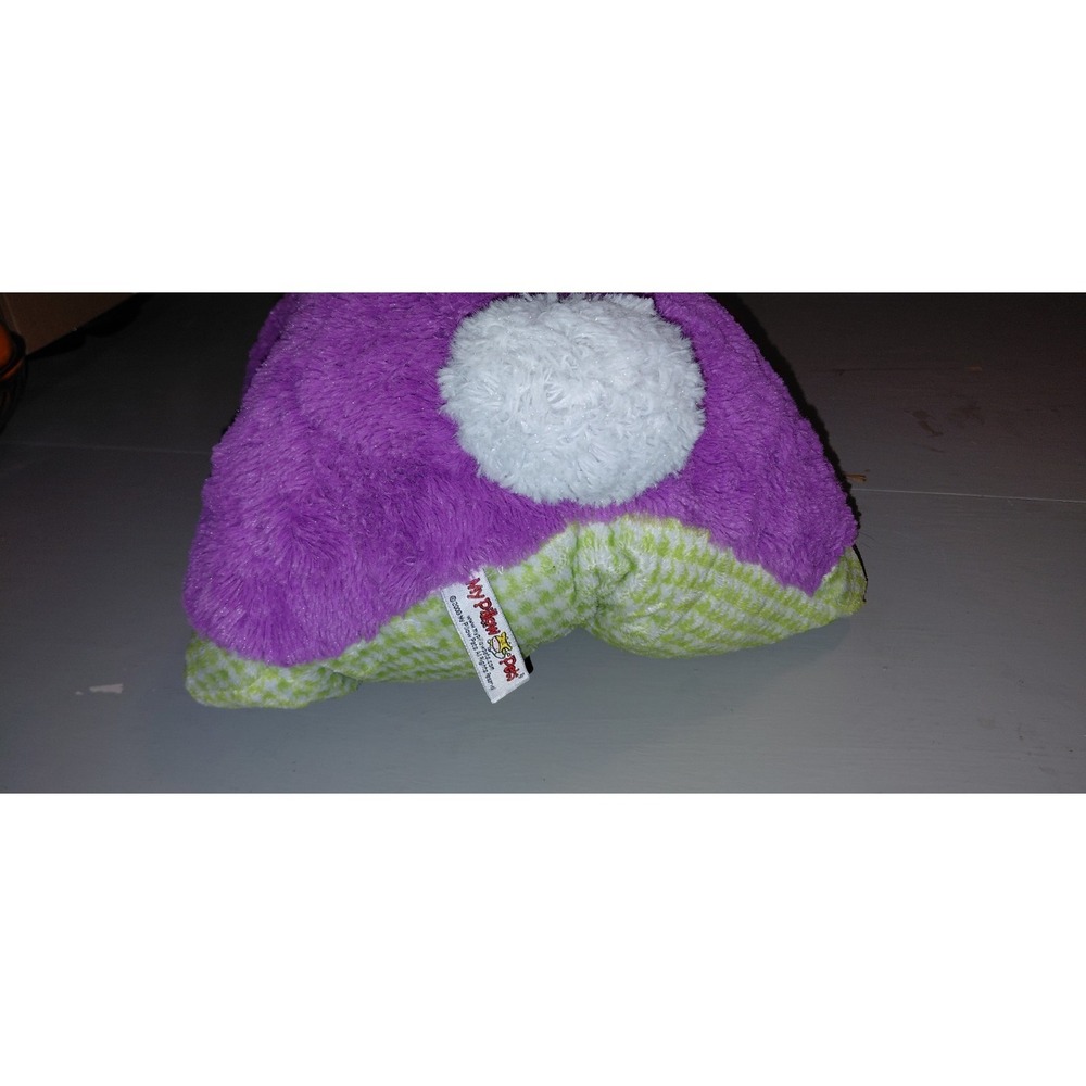 RARE Pillow Pets Bunny Rabbit Purple Green 18" Plush Toy Long Ears 2009 Pattern - Picture 4 of 8